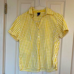 Deleting this.  Last chance Bright yellow gingham blouse. Short sleeves
